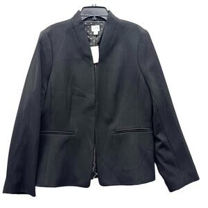 J Crew Blazer Womens 12 Black Broadway Jacket Minimalist Preppy Career NWT